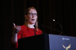 Securities and Exchange Commissioner Hester Peirce speaks at the 2018 NAPA Fly-In Forum in Washington, D.C.